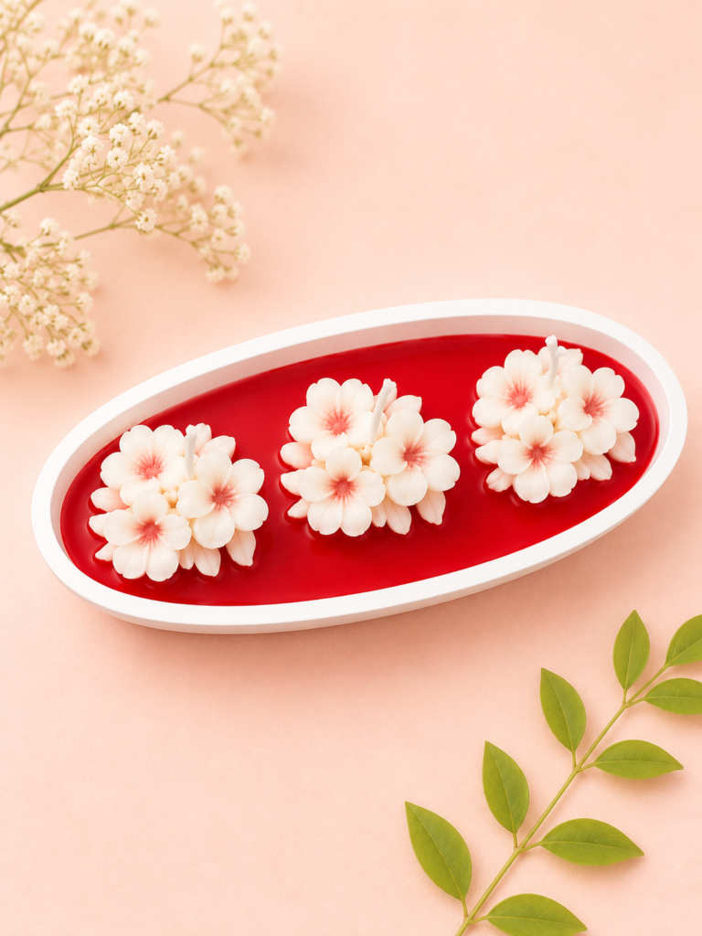 Plumeria Floral Boat Urli Candle