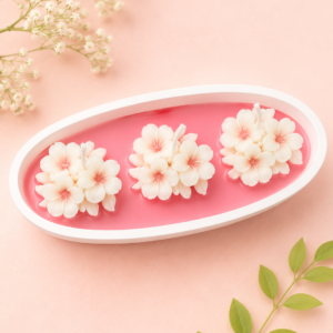 Plumeria Boat Urli Candle Pink