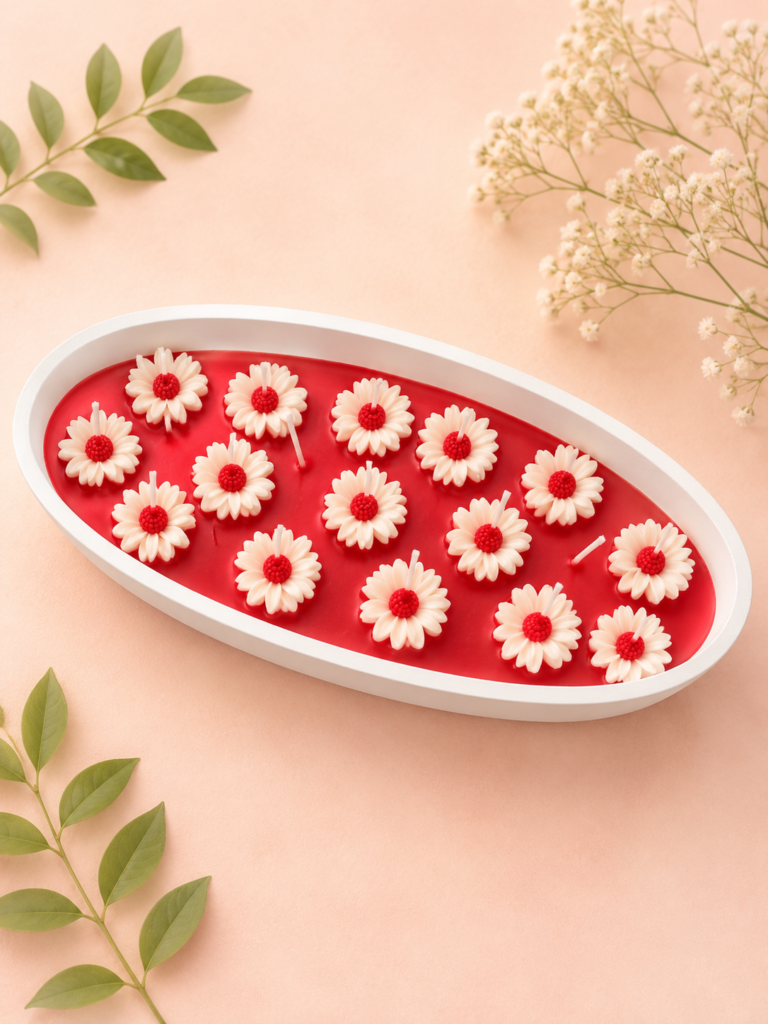 Luxury Daisy Boat Urli Candle