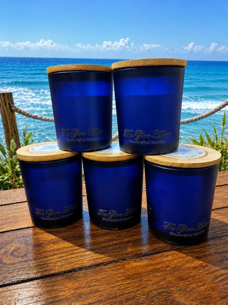 Frosted Blue Jar