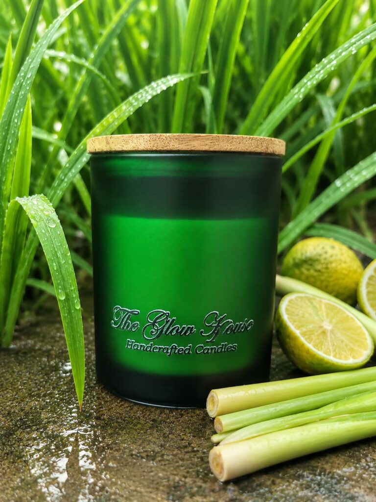 Frosted Green Jar Candle