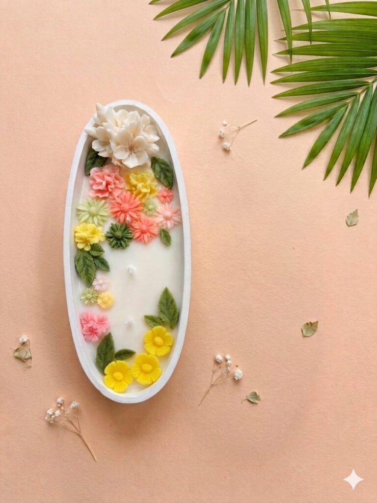 Elegant Floral Boat Urli